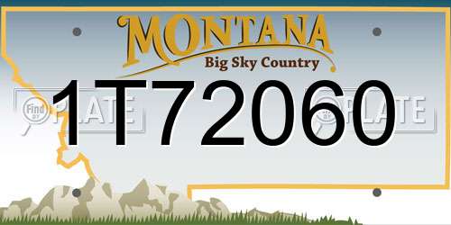 1T72060 Montana License Plate