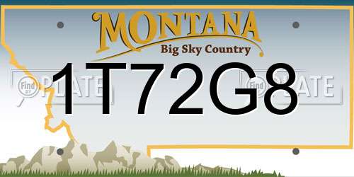 1T72G8 Montana License Plate
