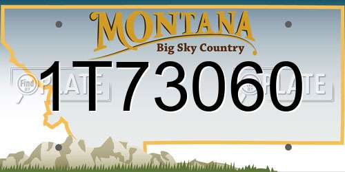 1T73060 Montana License Plate