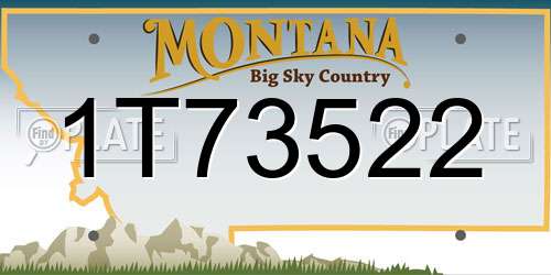 1T73522 Montana License Plate