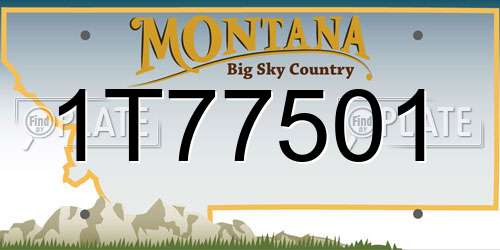1T77501 Montana License Plate