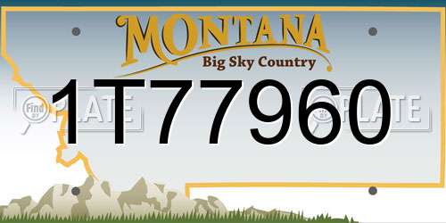 1T77960 Montana License Plate