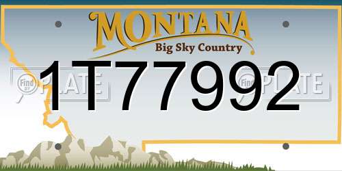 1T77992 Montana License Plate