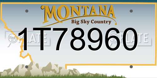 1T78960 Montana License Plate
