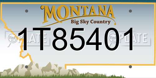 1T85401 Montana License Plate