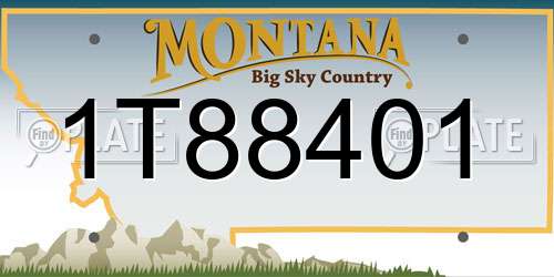 1T88401 Montana License Plate