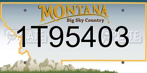 1T95403 Montana License Plate