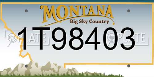 1T98403 Montana License Plate