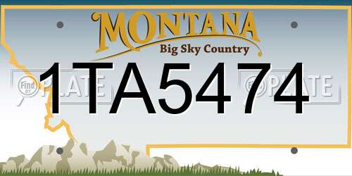 1TA5474 Montana License Plate