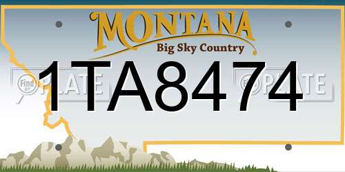 1TA8474 Montana License Plate