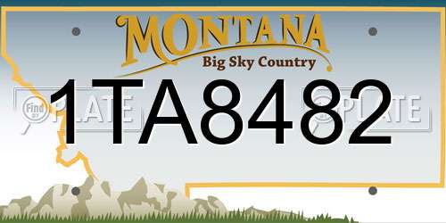 1TA8482 Montana License Plate