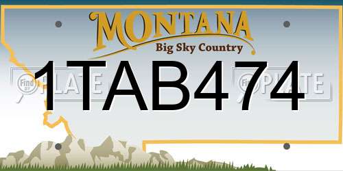 1TAB474 Montana License Plate