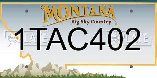 1TAC402 Montana License Plate