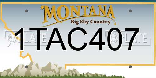 1TAC407 Montana License Plate