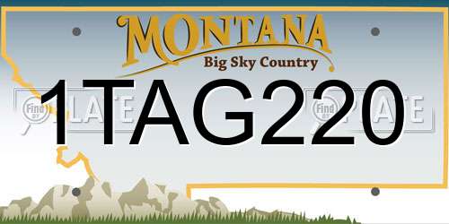 1TAG220 Montana License Plate