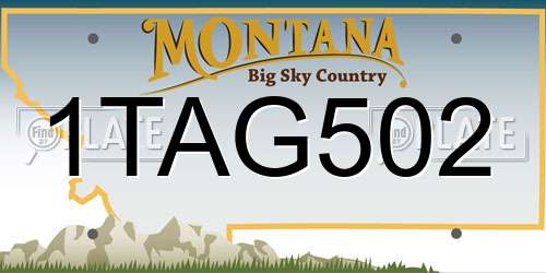 1TAG502 Montana License Plate