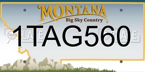 1TAG560 Montana License Plate