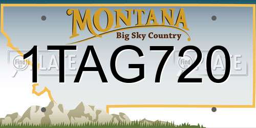 1TAG720 Montana License Plate