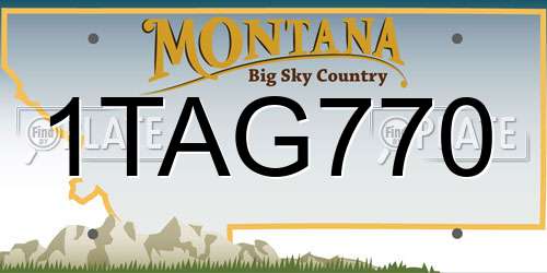 1TAG770 Montana License Plate