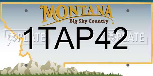 1TAP42 Montana License Plate