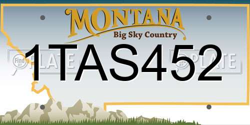 1TAS452 Montana License Plate