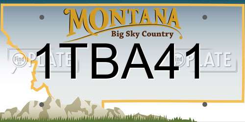 1TBA41 Montana License Plate