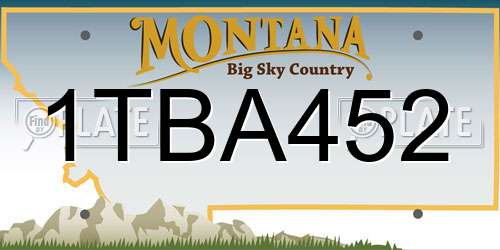 1TBA452 Montana License Plate