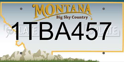 1TBA457 Montana License Plate