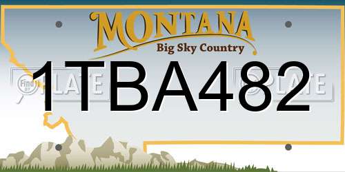 1TBA482 Montana License Plate