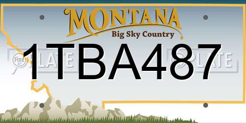 1TBA487 Montana License Plate