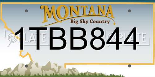 1TBB844 Montana License Plate