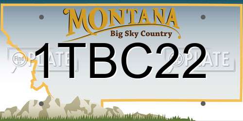 1TBC22 Montana License Plate