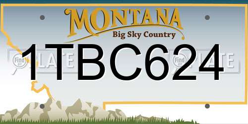 1TBC624 Montana License Plate