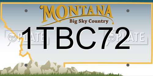 1TBC72 Montana License Plate