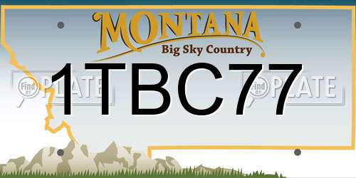 1TBC77 Montana License Plate