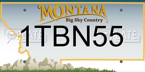 1TBN55 Montana License Plate