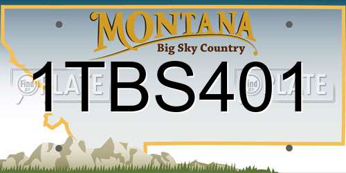 1TBS401 Montana License Plate