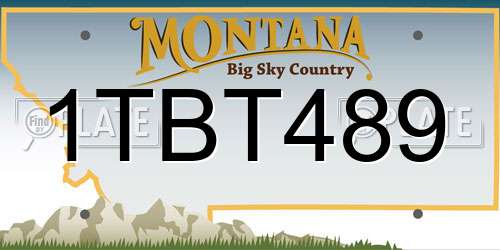 1TBT489 Montana License Plate
