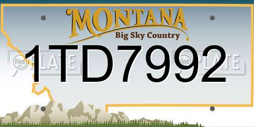 1TD7992 Montana License Plate