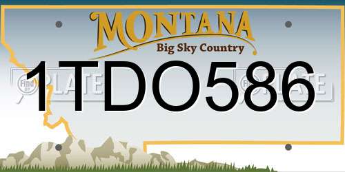 1TDO586 Montana License Plate