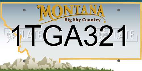 1TGA321 Montana License Plate