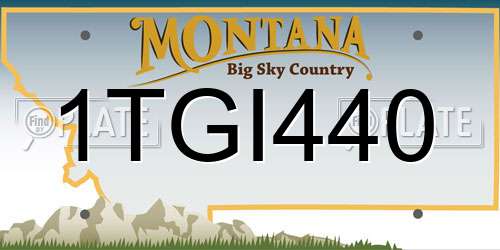 1TGI440 Montana License Plate