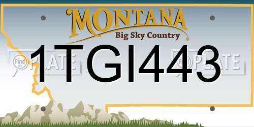 1TGI443 Montana License Plate