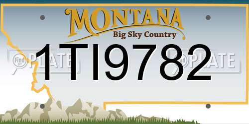 1TI9782 Montana License Plate