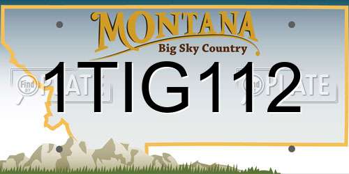 1TIG112 Montana License Plate