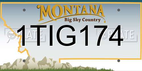 1TIG174 Montana License Plate