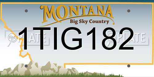 1TIG182 Montana License Plate