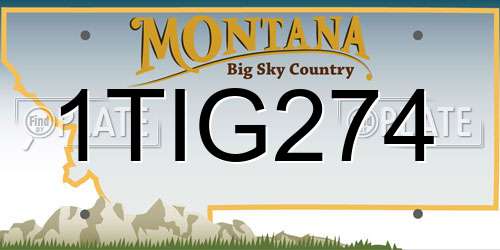 1TIG274 Montana License Plate