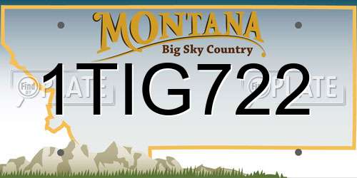 1TIG722 Montana License Plate