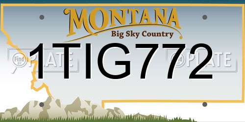 1TIG772 Montana License Plate